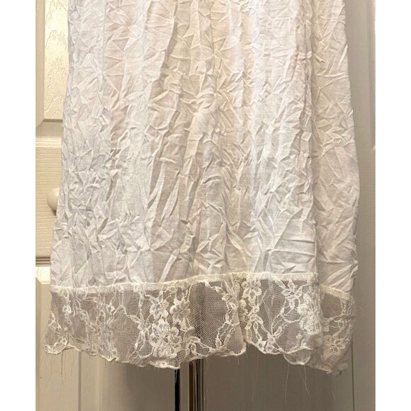 SURREALIST Women's L Slip Dress Tunic Tank Lacey USA Made Boho Chic Y2K Ivory - Picture 3 of 8